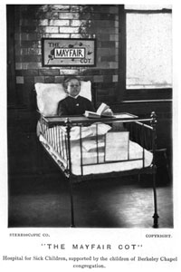 The Mayfair Cot was sponsored by the children of the congregation of Berkeley Chapel