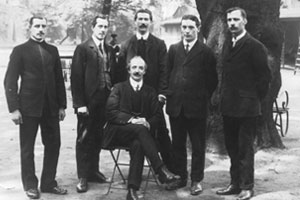 Wycliffe Peck and his pharmacy team – early 20th century